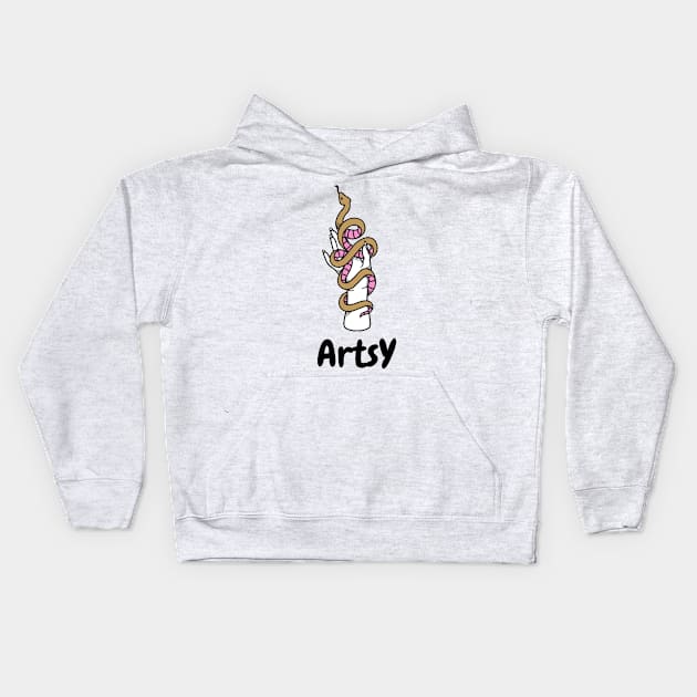 Artsy Logo Design Kids Hoodie by Arts-Y